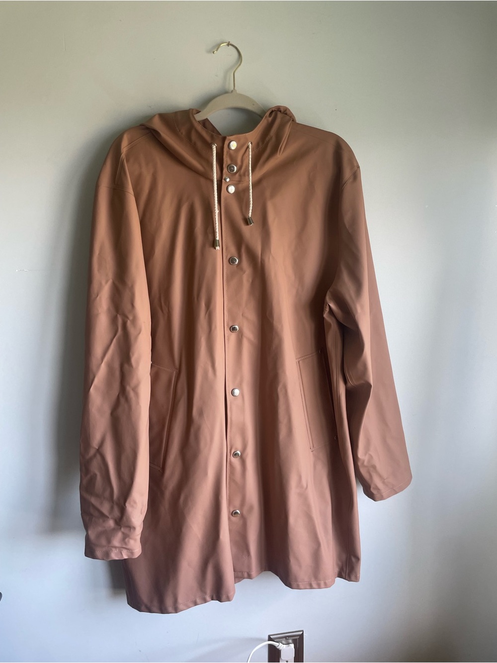 Stutterheim Dusty Rose Hooded Trench Raincoat
